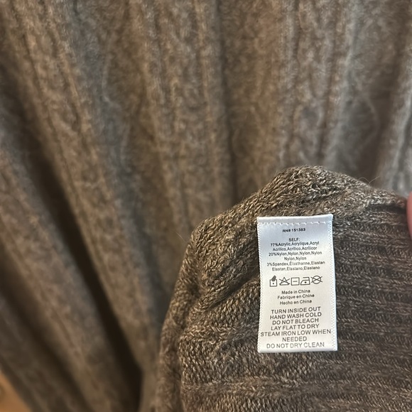 Anthropologie Current Air Cable Knit Sweater Midi Maxi Dress New Brown Size XL - Picture 9 of 12